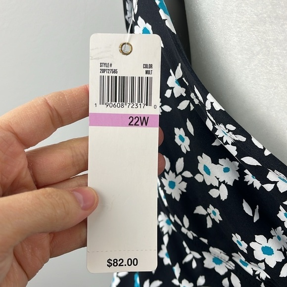 Anne Cole Beautiful Bunches Convertible Floral Tankini Swim Top Womens Size 22W - Picture 6 of 11